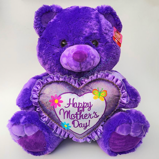 20in Purple Bear Happy Mothers Day