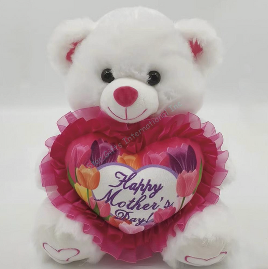 12in White Bear Happy Mothers Day