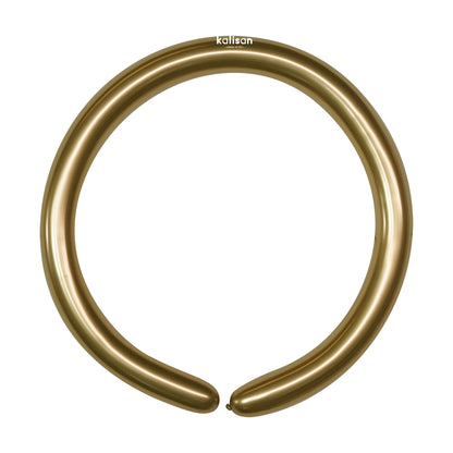 260 Modeling Kalisan Mirror Gold Latex Balloons 50ct