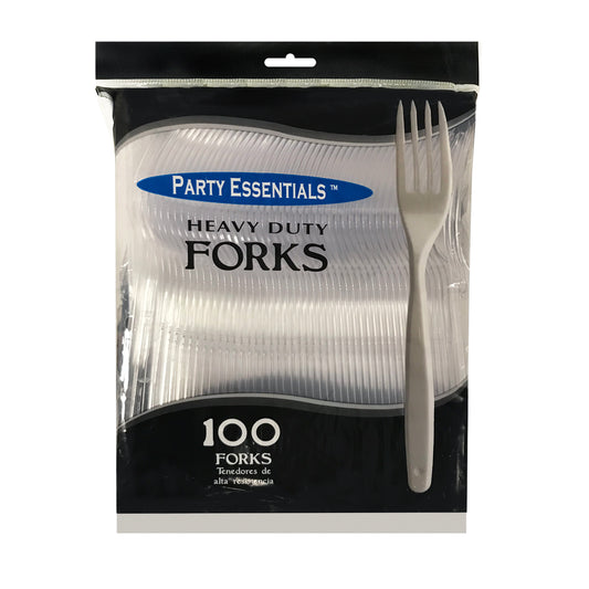 Heavy Duty Plastic Forks Clear 100ct
