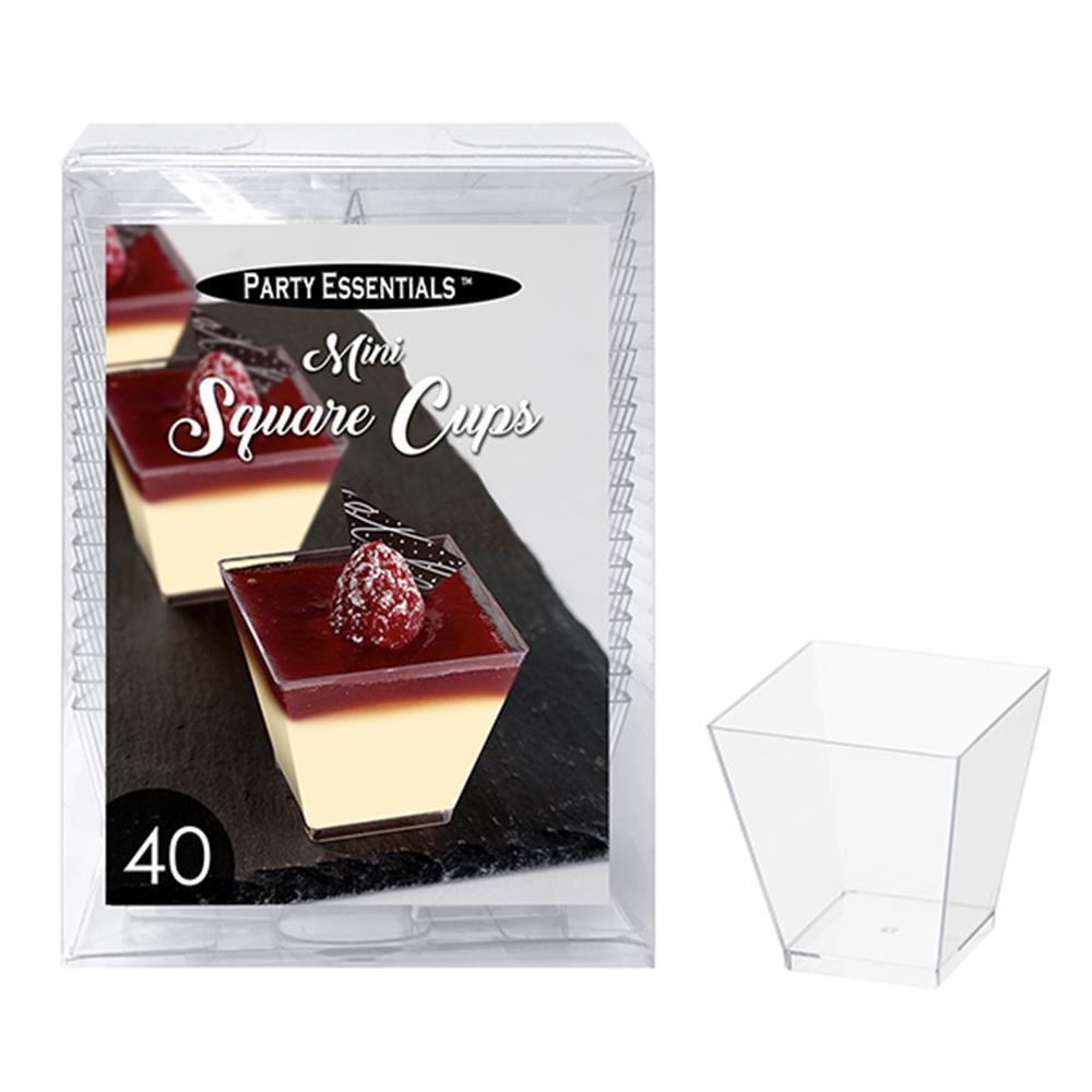 Mini Square Cup 3.5oz Clear 40ct