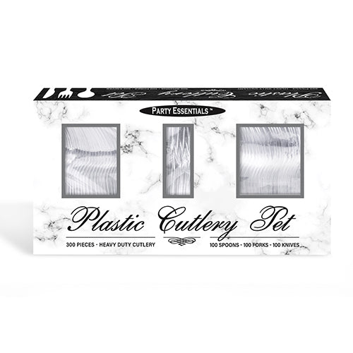 Combo Cutlery Box Set in Clear 300ct