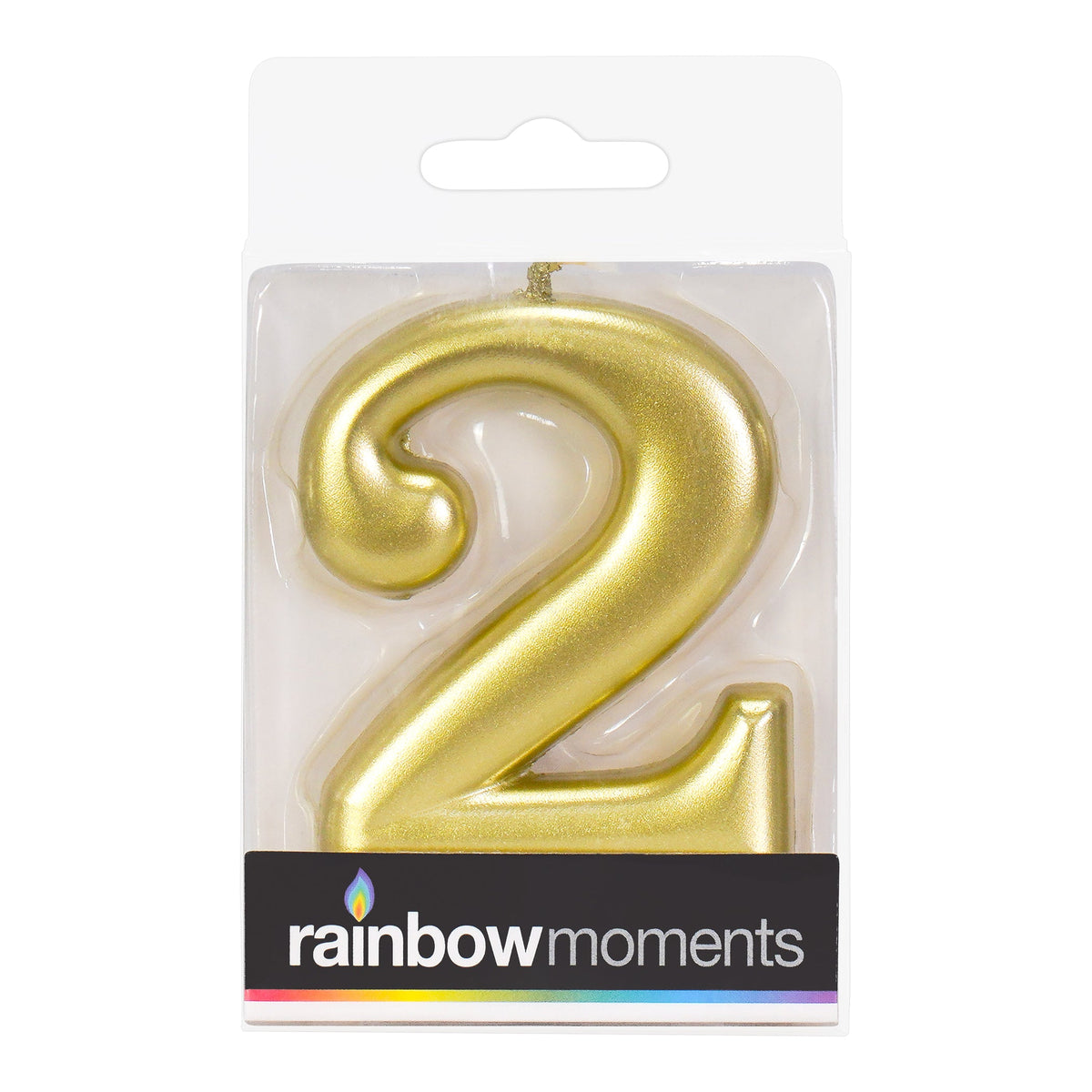 Gold 3.25 inch Number 2 Candle 1ct