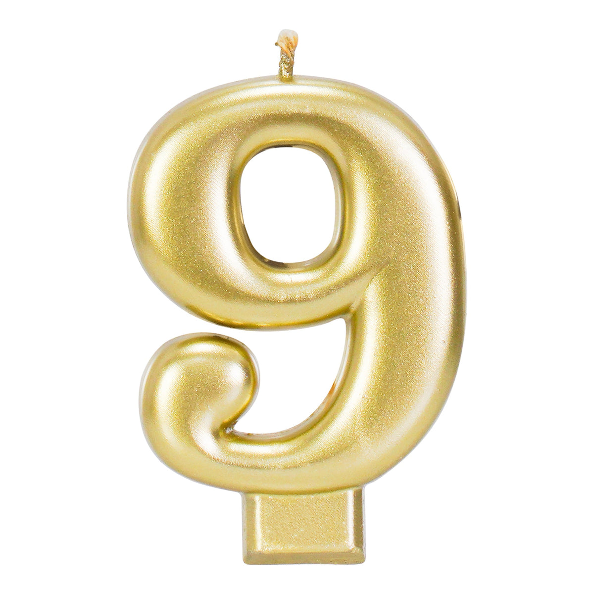Gold 3.25 inch Number 9 Candle 1ct