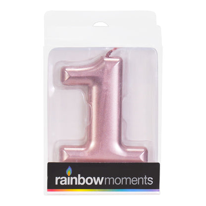 Rose Gold 3.25 inch Number 1 Candle 1ct