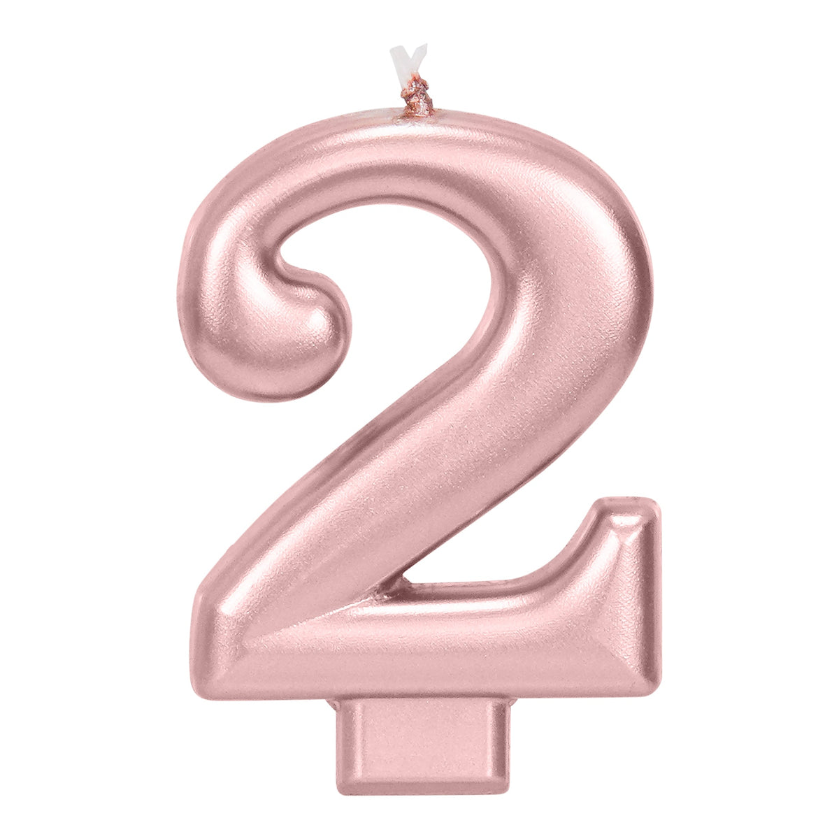 Rose Gold 3.25 inch Number 2 Candle 1ct
