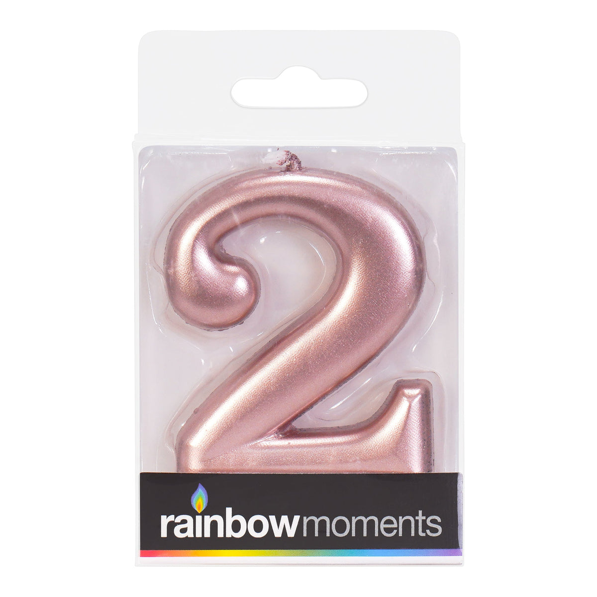 Rose Gold 3.25 inch Number 2 Candle 1ct