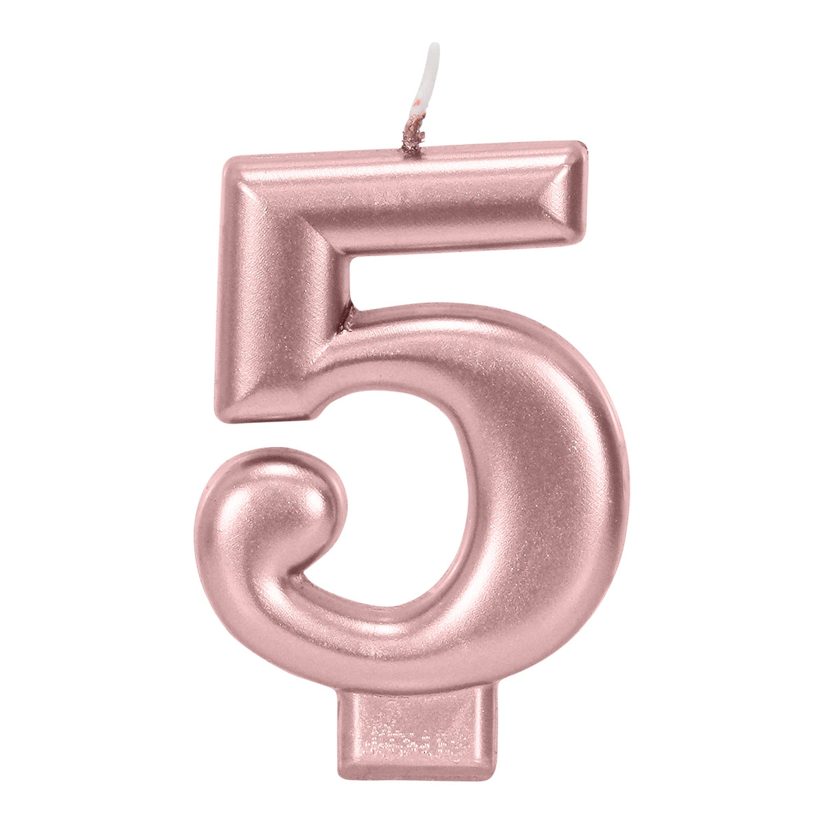 Rose Gold 3.25 inch Number 5 Candle 1ct