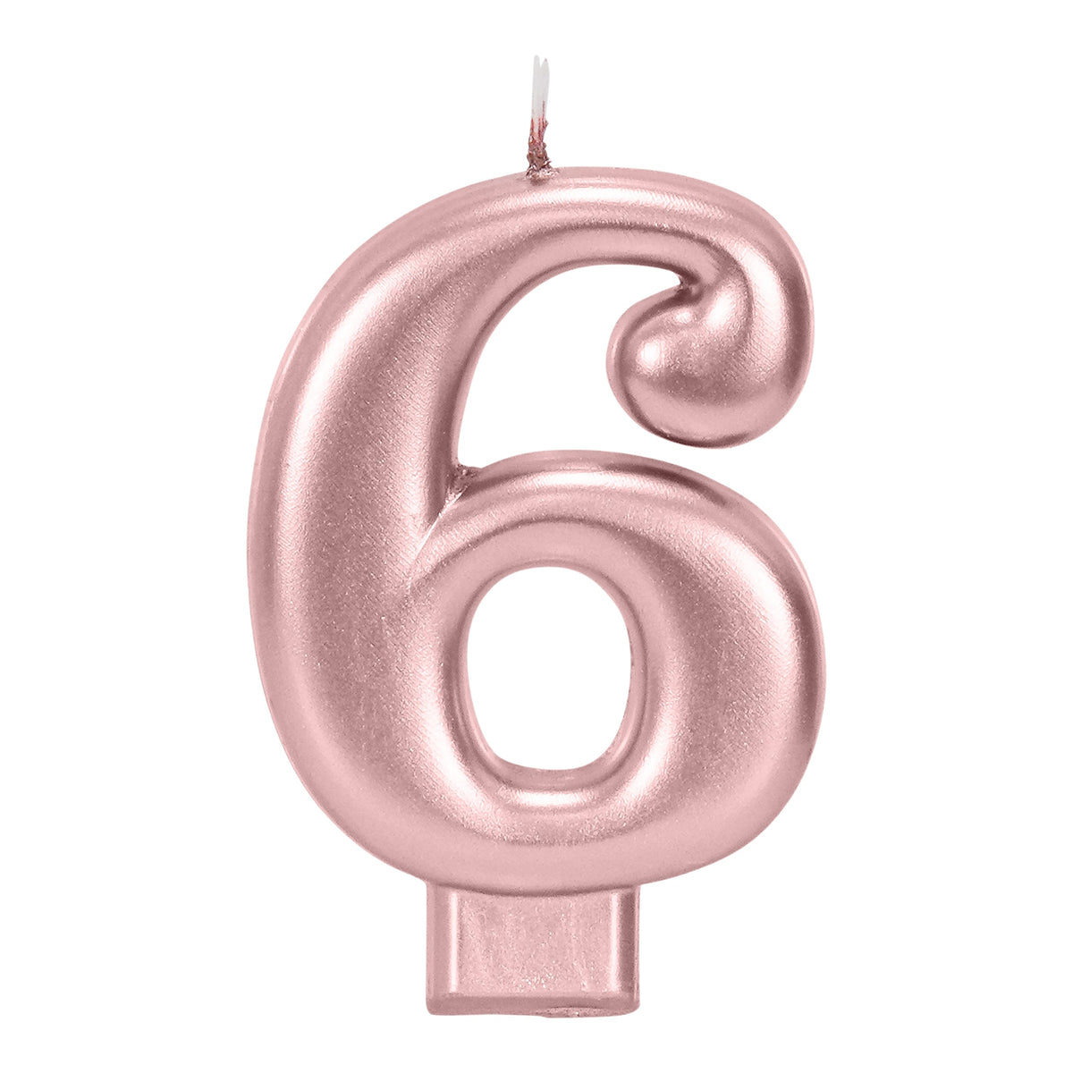 Rose Gold 3.25 inch Number 6 Candle 1ct
