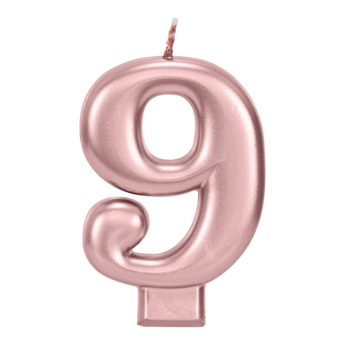 Rose Gold 3.25 inch Number 9 Candle 1ct