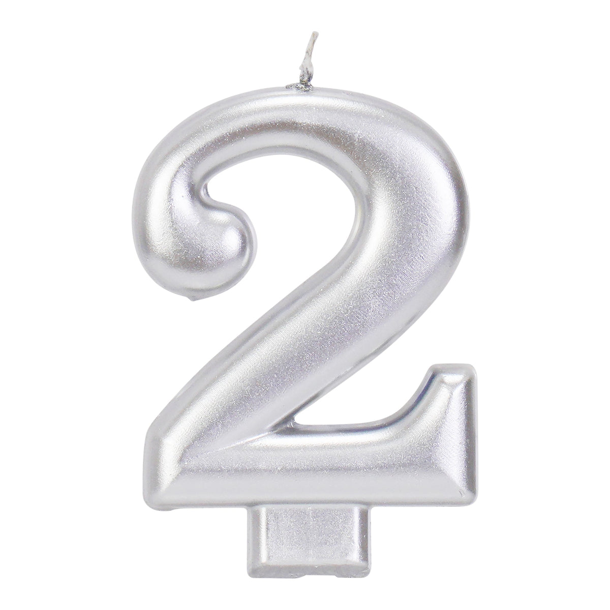 Silver 3.25 inch Number 2 Candle 1ct