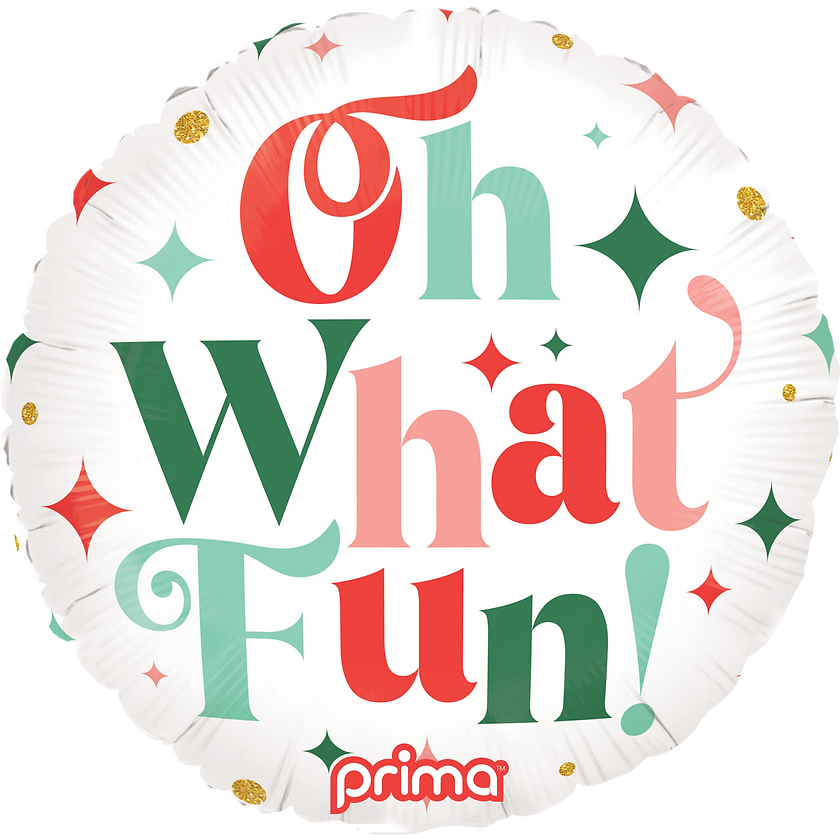 Prima Round Oh What Fun 18 inch Foil Balloon 1ct