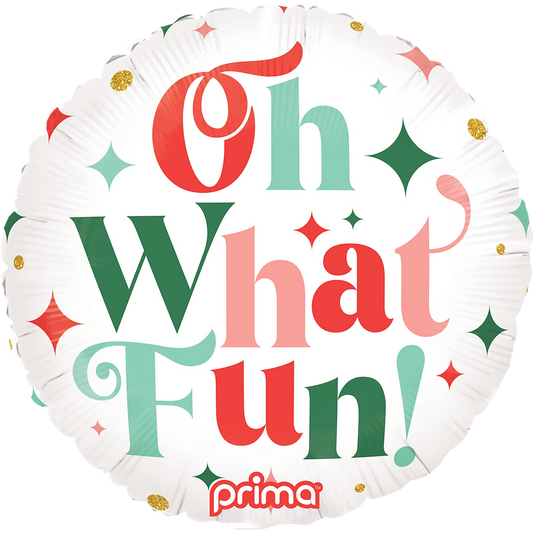 Prima Round Oh What Fun 18 inch Foil Balloon 1ct