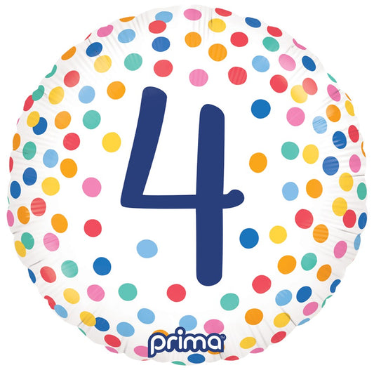 Prima  Round Happy Birthday Colorful Confetti 4 18 inch Foil Balloon 1ct