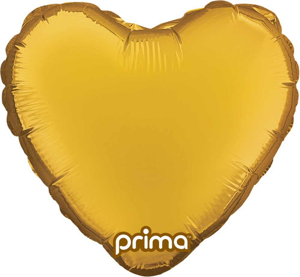 Prima  Gold Heart 9 inch Foil Balloon 6ct