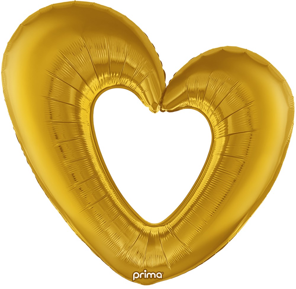 Prima  Gold Open Heart 40 inch Foil Balloon 1ct