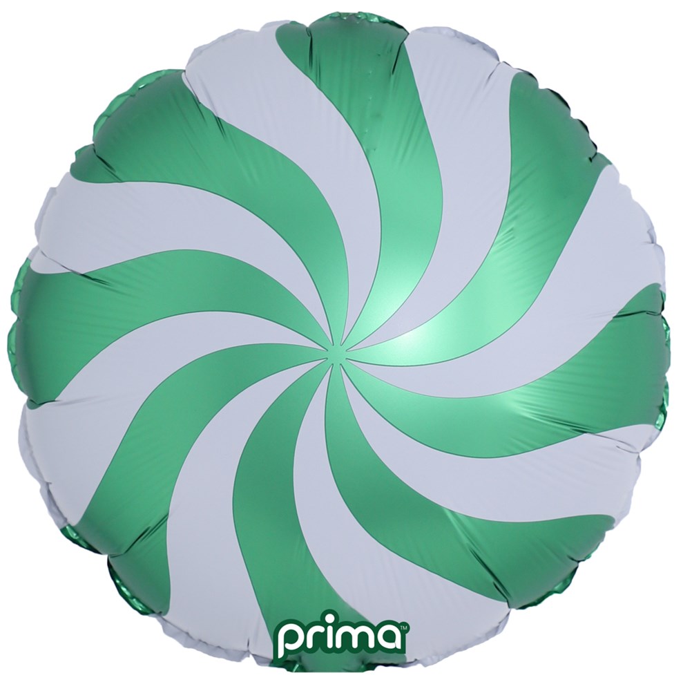 Prima  Green Candy Swirl 18 inch Foil Balloon 1ct