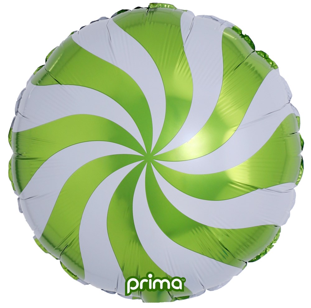 Prima  Lime Candy Swirl 18 inch Foil Balloon 1ct