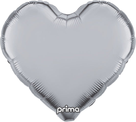 Prima  Silver Heart 18 inch Foil Balloon 1ct