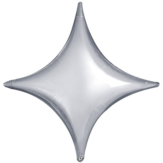 Prima  Silver Star Point 30 inch Deco Balloon 5ct