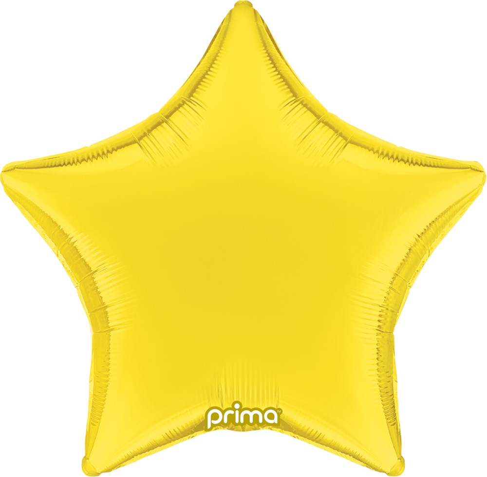 Prima  Yellow Star 18 inch Foil Balloon 1ct