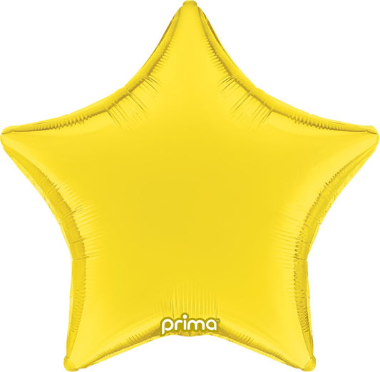 Prima  Yellow Star 18 inch Foil Balloon 1ct