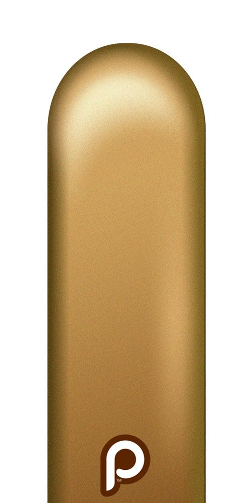 Prima Glam Gold 260 nozzle up Latex Balloon 50ct