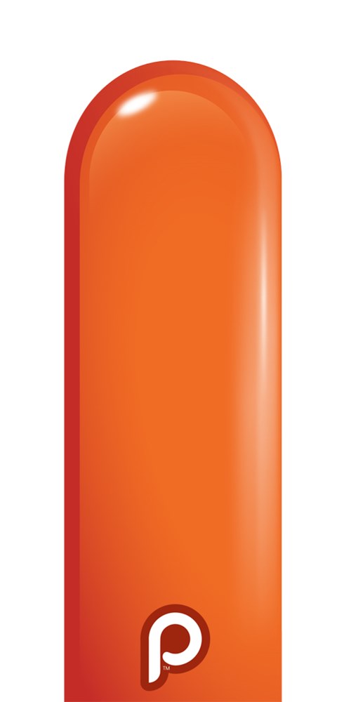 Prima Orange 260 nozzle up Latex Balloon 50ct