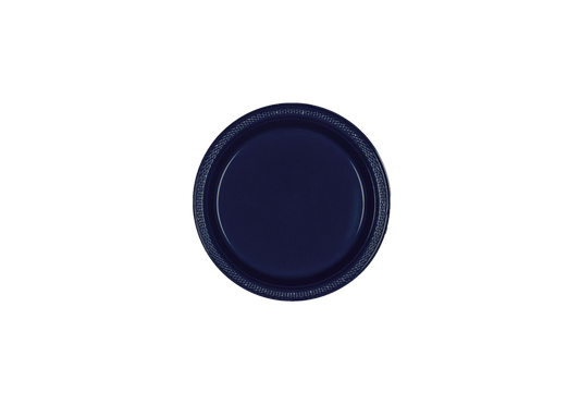 Round Plastic Plate True Navy 10.25 inch 50ct