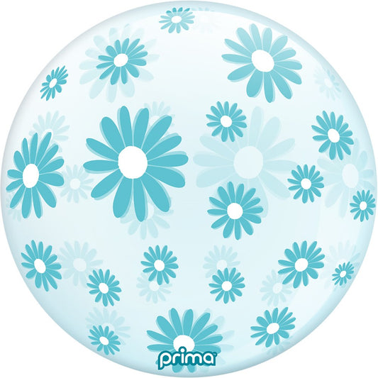 Prima  Blue Daisies Sphere 20 inch Sphere Balloon 1ct