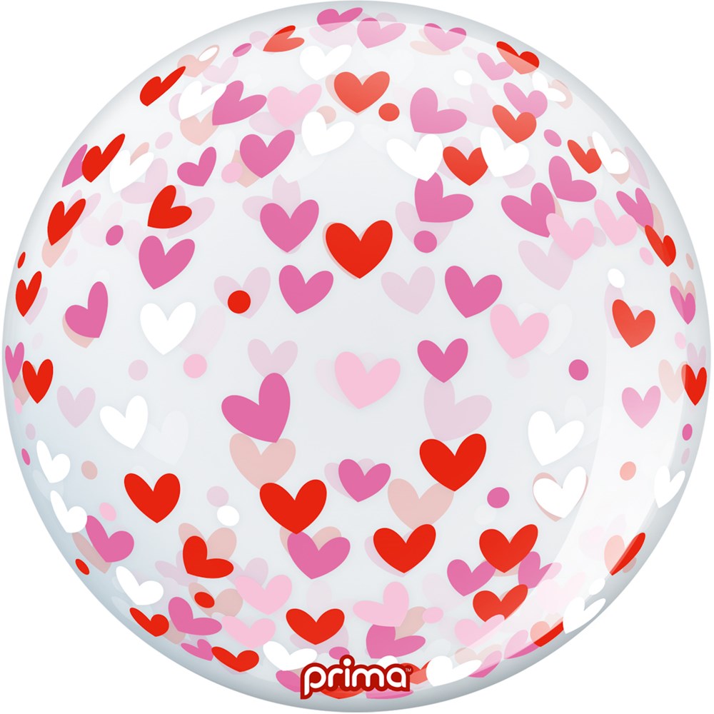 Prima Colorful Hearts Sphere 20 inch Sphere Balloon 1ct
