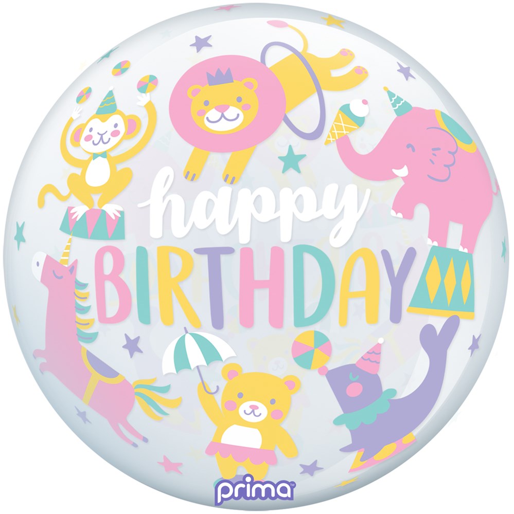 Prima  Birthday Pastel Circus Sphere 20 inch Sphere Balloon 1ct