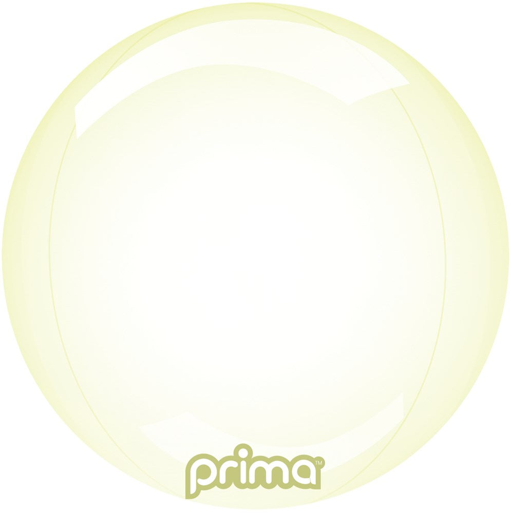 Prima Yellow Glass Sphere 10 inch Sphere Balloon 1ct