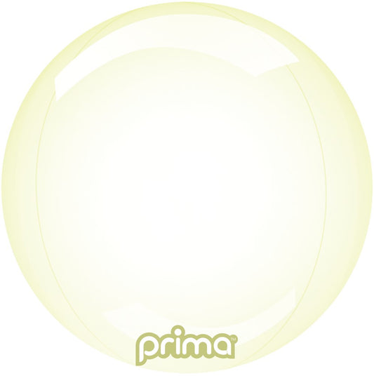 Prima Yellow Glass Sphere 10 inch Sphere Balloon 1ct