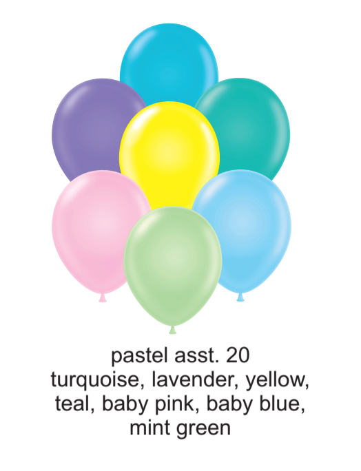 Tuftex Pastel Assorted 14 inch Latex Balloons 100ct