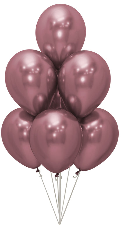 Solid Chrome 11 inch Latex Balloon with Helium 12ct