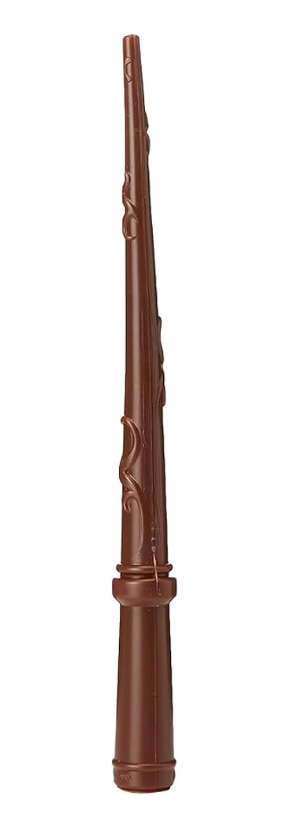 Brown Harry Potter wand with carved details and a smooth handle.