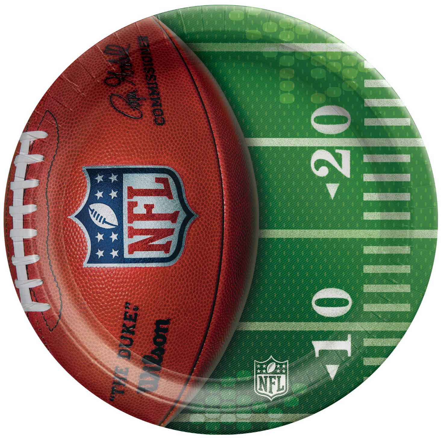 NFL Drive Football Round PLates 7 inch 8ct image