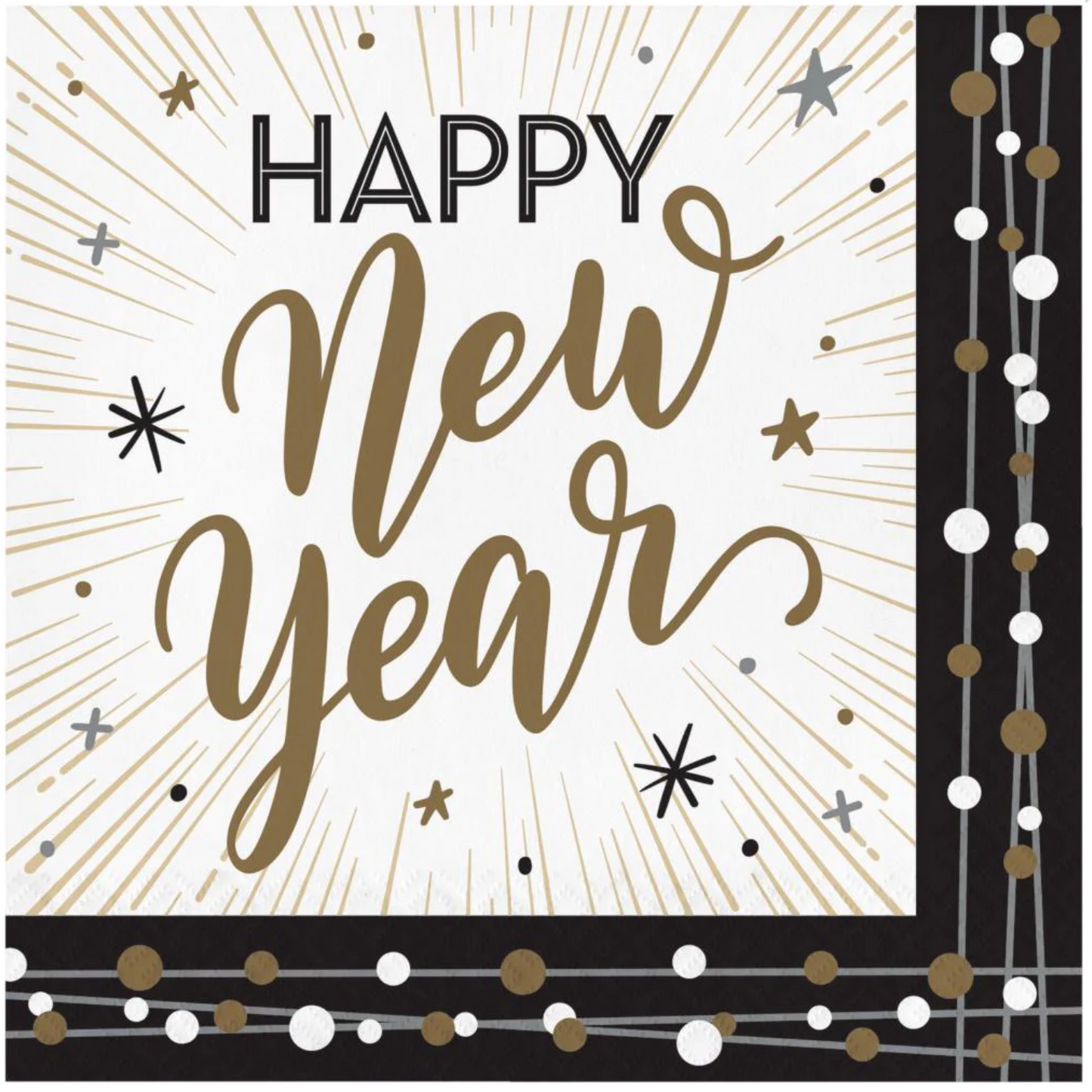 New Years Shimmer Luncheon Napkin 16ct