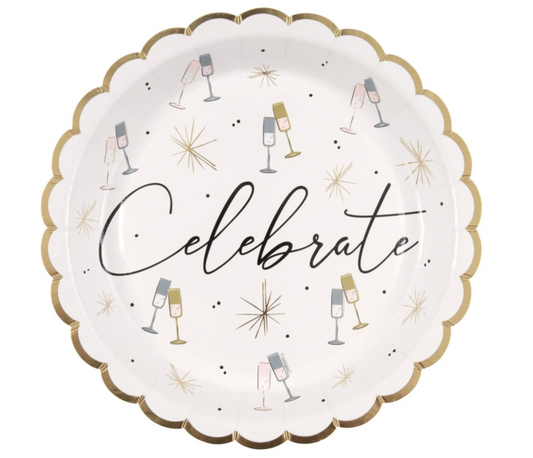 Toasting New Year's 9 inch Paper Plates 8ct