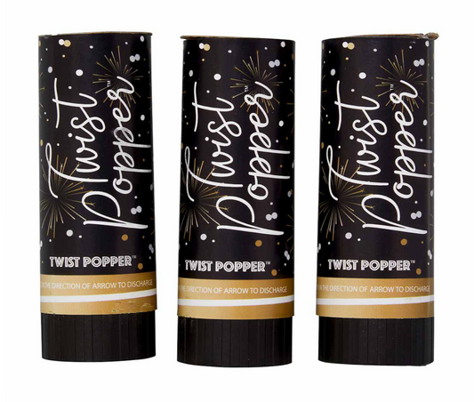 Toasting New Year's Gold Twist Poppers 3ct