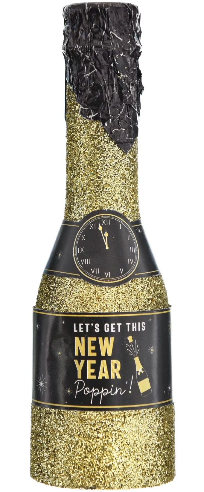 New Years Eve mini Glitter Bottle Confetti Poppers 4ct