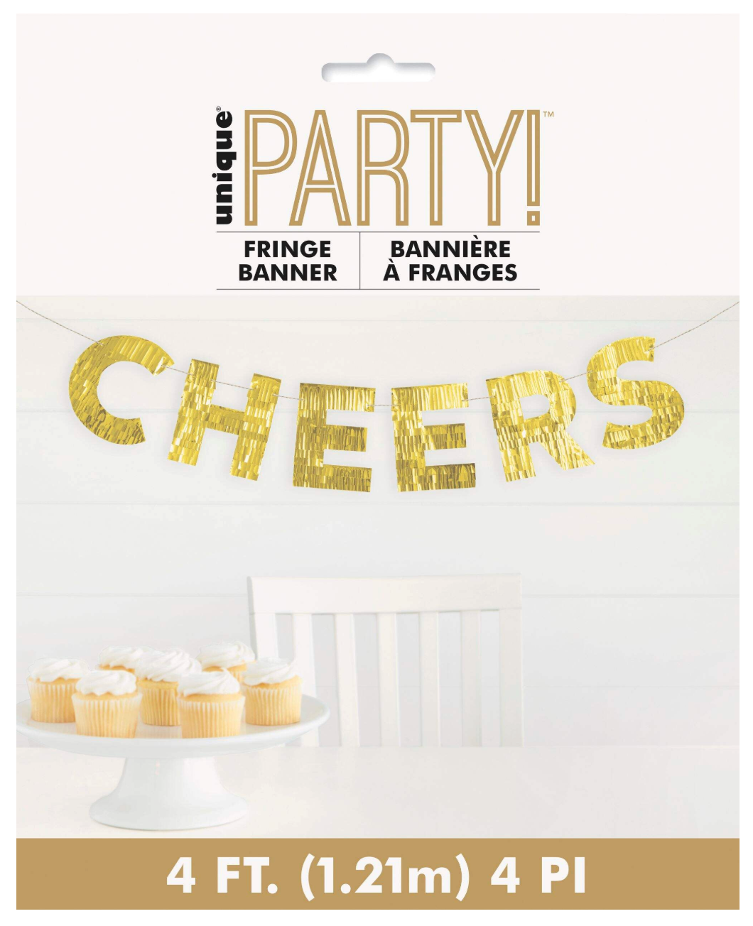 Cheers Gold Fl Frng - Pancarta con letras de 4 pies