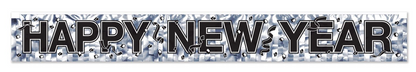 NYE Silver Metallic Fringe Banner