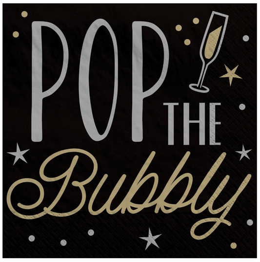 Servilletas para bebidas Pop the Bubbly de This is The Year, 16 unidades