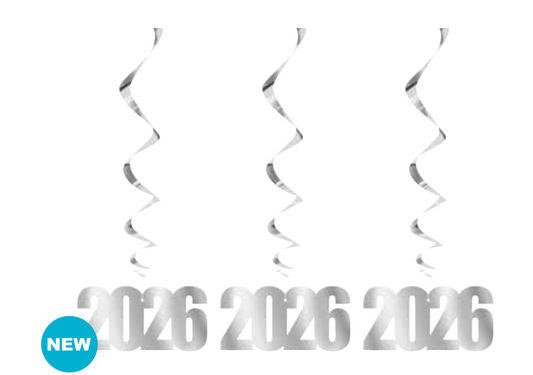 New Year 2026 Hanging Swirl Decorations