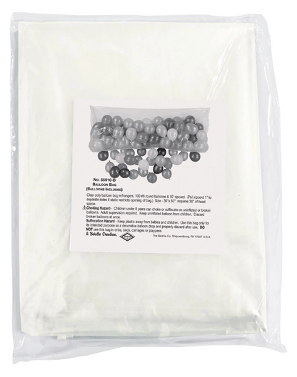 NYE Plastic Balloon Bag with 100 Balloons