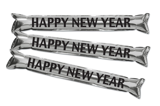 NYE Metallic Make Some Noise Party Sticks in Black and Silver