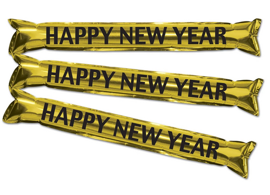 NYE Metallic Make Some Noise Party Sticks in Black and Gold