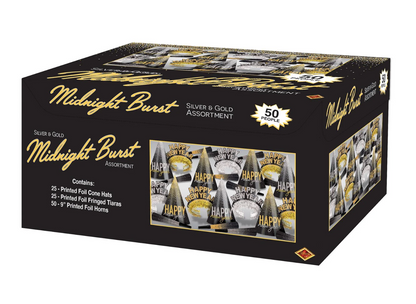 NYE Silver and Gold Midnight Burst Assortment for 50